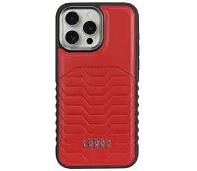 Audi Synthetic Leather Zadní Kryt pro Apple iPhone 15 Pro červená / Pouzdro / MagSafe