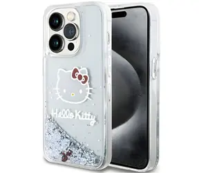 Hello Kitty Liquid Glitter Charms Kitty Head stříbrná / Zadní kryt / pro Apple iPhone 13 Pro Max