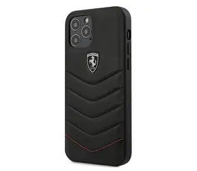 Ferrari Off Track Quilted černá / Kryt pro Apple iPhone 12 Pro Max / Tvrzené pouzdro / Prošívaný design