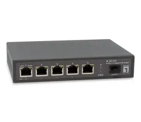 LevelOne GEP-0625 / Switch / Unmanaged / 5x 2.5GbE / 4x PoE+ 65W / fanless
