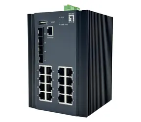 LevelOne IGU-2071 / Průmyslový switch / 16x GbE / 4x SFP Combo 2,5G / Managed L2+ / DIN lišta