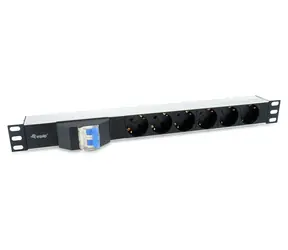 Equip PDU černá / Zásuvková lišta do racku / 1U / 6x Schuko / 16 A / 3500 W