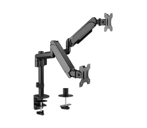 Equip černá / Stolní držák pro 2 monitory / 17-32" / nosnost 9 kg / výškově nastavitelný / VESA 100x100 / 360°