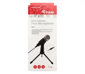 Equip stolní mikrofon černá / Stolní mikrofon / Jack 3,5 mm / 1,8 m / Plug & Play