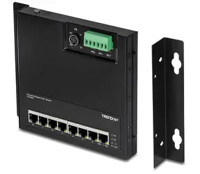 TRENDnet 8-Port Industrial Gigabit PoE+ switch / Switch / nástěnná montáž / 8x Gigabit PoE+ / 200 W PoE / IP30