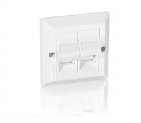 Equip Krycí rámeček 2x Keystone bílá / Krycí rámeček / 45° / RAL 9010 / 5 ks v balení