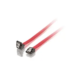 Equip SATA kabel 7-pin - 7-pin lomený červená / SATA kabel / SATA II / 3 Gbps / 0,3 m / PVC