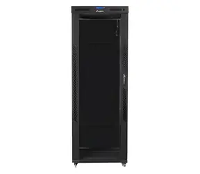 Lanberg FF01 19" 42U 800x800 černá / Stojanový rozvaděč / Skleněné dveře / LCD panel / 1200 kg