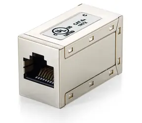 Equip Cat6a RJ45 spojka stíněná stříbrná / Spojka / RJ45-RJ45 / 500 MHz / Pozlacené kontakty