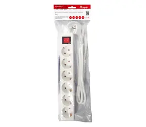 Equip 6x zásuvka bílá / Prodlužovací kabel / Vypínač / 1,5 m