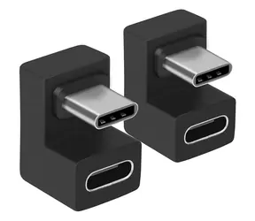 Equip Adaptér USB-C - USB-C 180° černý / Adaptér / USB 3.2 Gen 2 / 10 Gbit/s / PD 100W / 2 ks