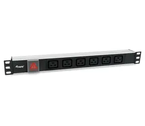 Equip PDU černá / Zásuvková lišta do racku / 1U / 6x IEC C19 / IEC C20 / 16 A / 3500 W