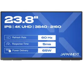 23,8" JAPANNEXT JN-MD-IPS238U-C6 černá / Přenosný monitor / IPS / UHD 3840x2160 / HDMI+USB-C / AMD FreeSync