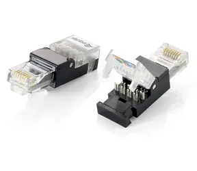 Equip RJ45 Cat5e černá/transparentní / Konektor / nestíněný / bez nářadí / pozlacené kontakty / 2 ks