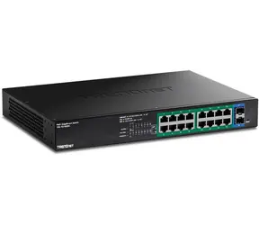 TRENDnet TPE-TG182ES / Switch / 16x GLAN PoE+ / 2x SFP / 240 W / L2 Managed