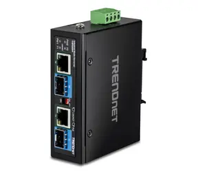 TRENDnet TI-BF22SFP / Průmyslový mediakonvertor / SFP na Gigabit PoE++ / 802.3bt / 90 W / IP30 / -40~75°C