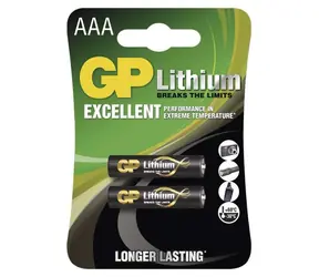 GP Lithiová baterie AAA (FR03) / Baterie / Jednorázová / 1,5 V / 2 ks