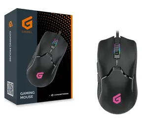 Conceptronic DJEBBEL černá / Herní myš / USB-A / 7200 DPI / 6 tlačítek / RGB LED