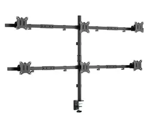 Equip 650160 černá / Stolní držák pro 6 monitorů / 17"-32" / VESA 75x75-100x100 / nosnost 7 kg/monitor / 360°
