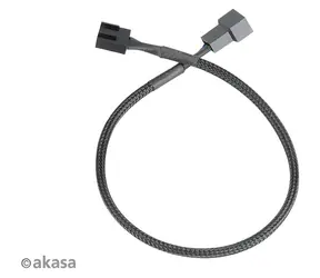 Akasa prodlužovací kabel ventilátoru 4PIN černá / Kabel / PWM / 30 cm / 4 ks
