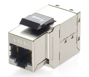 Equip stříbrná Keystone spojka Cat6A / Spojka / 2x RJ45 / stíněná / pozlacené kontakty / 8 ks