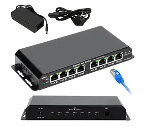 Extralink KRATOS / Switch / 7x Gigabit PoE / 1x Uplink RJ45 / 60W PoE / Napájecí zdroj 24V 2,5A