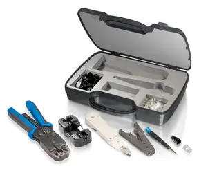 Equip Sada síťového nářadí černá / Sada nářadí / Krimpovací kleště / 20x RJ45 Cat6 nestíněný / kufřík