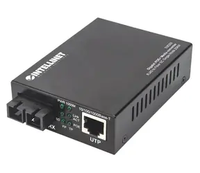 Intellinet Gigabit PoE+ / Konvertor médií / 1x RJ-45 / 1x SC Singlemode / 1000 Mbps / PoE+ 30W / 20 km