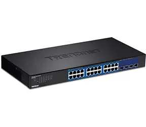 TRENDnet TEG-30284 / Switch / 28 portů / 24x Gigabit / 4x 10G SFP+ / WebSmart Managed / 19" rack