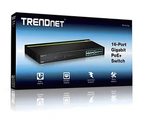 TRENDnet TPE-TG160g / Switch / 16x Gigabit PoE+ / 246 W / 32 Gbit/s / Rack 1U / kovové provedení