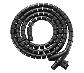 Equip Kabelová spirála černá / Ochranná spirála na kabely / Podstolová montáž / 2,5 m / 20 mm