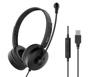 Equip USB headset s mikrofonem černý / Headset / USB-A / kabel 2 m / impedance 32 ?