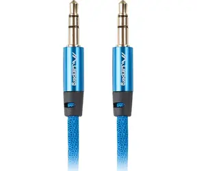 Lanberg CA-MJMJ-10CU-0030-BL modrá / Propojovací kabel / Jack 3.5mm (M) - Jack 3.5mm (M) / 3 m