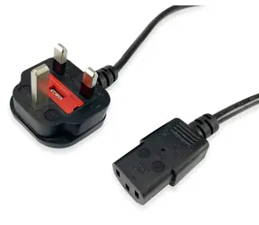 Equip BS 1363 - C13 černý (112300) / Napájecí kabel / 2 m / 250 V / 10 A