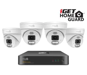 iGET HOMEGUARD HGNVK84804 / Kamerový systém / 4 kamery / 2K / 8CH / PoE / IP66 / LAN