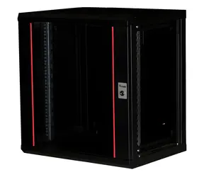 Equip nástěnný rozvaděč 12U 600×450 černá / Nástěnný rozvaděč / 19" / Skleněné dveře / Pasivní chlazení