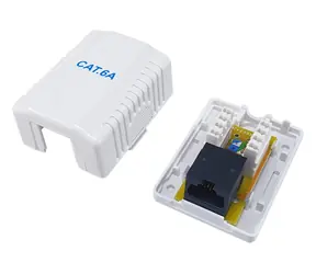 Equip Instalační krabice Cat6A 1x RJ45 bílá / Instalační krabice / UTP / Pozlacené kontakty