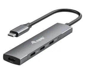Equip / USB hub / 4× USB-C 3.2 Gen 1 / 5 Gbps / hliníkové tělo / černá, stříbrná