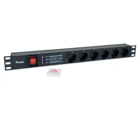 Equip 19" Zásuvkový panel / Zásuvkový panel / 1U / 6x Schuko / 16 A / hliník