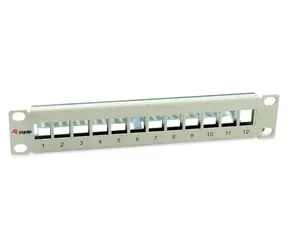 Equip 10" Patch panel 12x Keystone šedý / Patch panel / 1U / FTP / 12 portů