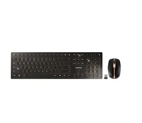 Cherry DW 9100 SLIM černá-bronzová / Set klávesnice a myši / bezdrátový / Bluetooth 4.0 a 2,4 GHz / US layout
