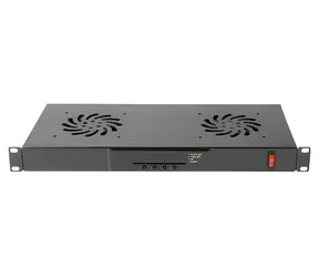 Lanberg 19" ventilační panel s LCD displejem / Ventilační panel / 1U / 2× ventilátor / termostat / 230 V