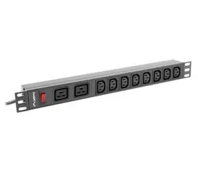 Lanberg PDU / Zásuvková lišta do racku / 19" / 1U / 10x zásuvka / 2 m