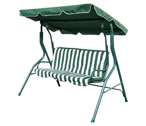CALTER GREEN 2 zelená, bílá / Zahradní houpačka / pro 3 osoby / 170x110x153 cm / Nosnost 220 kg