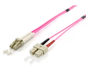 Equip optický kabel LC-SC OM4 10m fialová / Patch kabel / Multimode / Duplex / LSZH