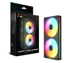 COUGAR Unity240-FB černá / Ventilátor / 120 mm / 2 ks / ARGB / PWM / 49 CFM / 1600 RPM