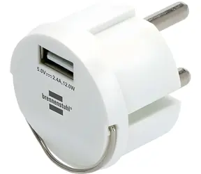 Brennenstuhl zásuvková vložka Schuko s USB bílá / Zásuvkový modul / USB výstup 2,4 A / IP44