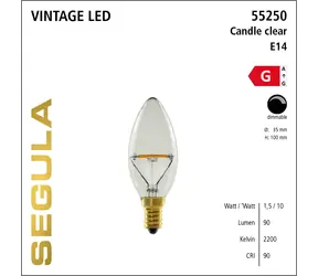 SEGULA LED Balance čirá / Žárovka / E14 / 1,5W (10W) / 90lm / 2200K / stmívatelná