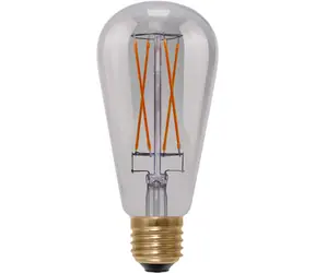 SEGULA LED Rustika Long Style smokey šedá / Žárovka / E27 / 220lm / 1900K / stmívatelná / CRI 85