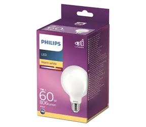 Philips Classic G93 E27 matná / LED žárovka / náhrada 60W / teplá bílá / nestmívatelná